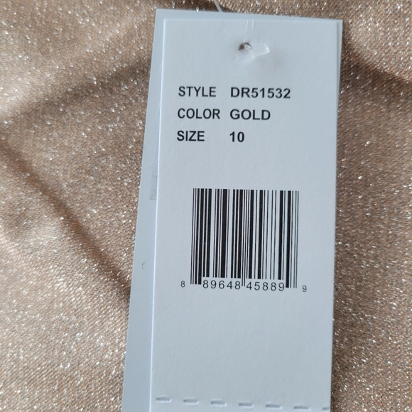 Gorgeous Shimmering Gold Sheath Dress - Picture 9 of 11